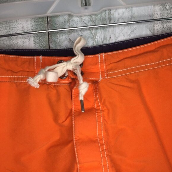 Polo Ralph Lauren Mens 34 Orange Swim Trunks Embroidered 3 Polo Players Unlined - Picture 4 of 8
